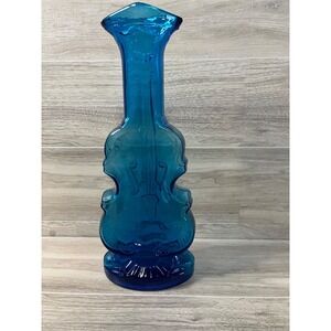 Vintage Imperial Glass Blue Violin Cello Vase